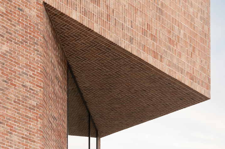 Triangular brick slip soffit system